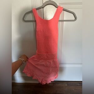 FREE PEOPLE MOVEMENT SHORTSIE ONE PIECE - SIZE XS - COLOR: PAPAYA PUNCH